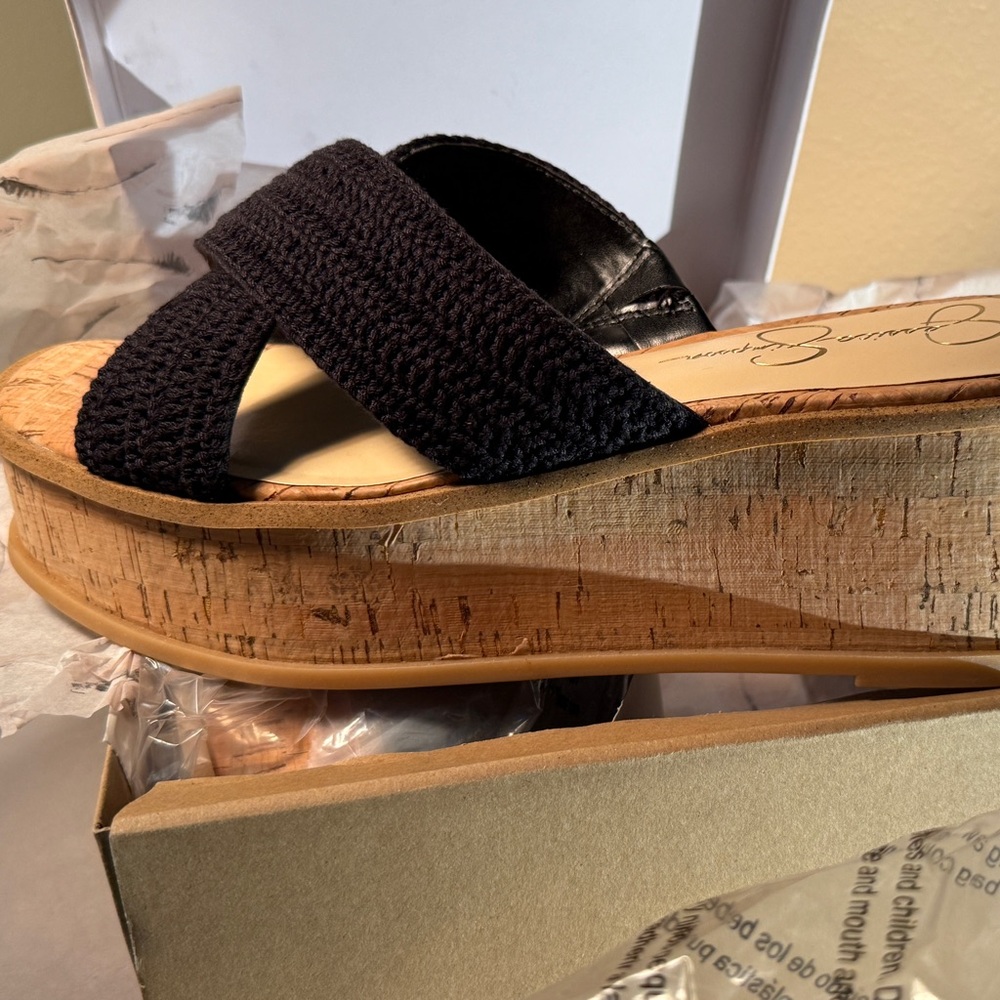 Stylish Crochet Cork Wedge Sandals